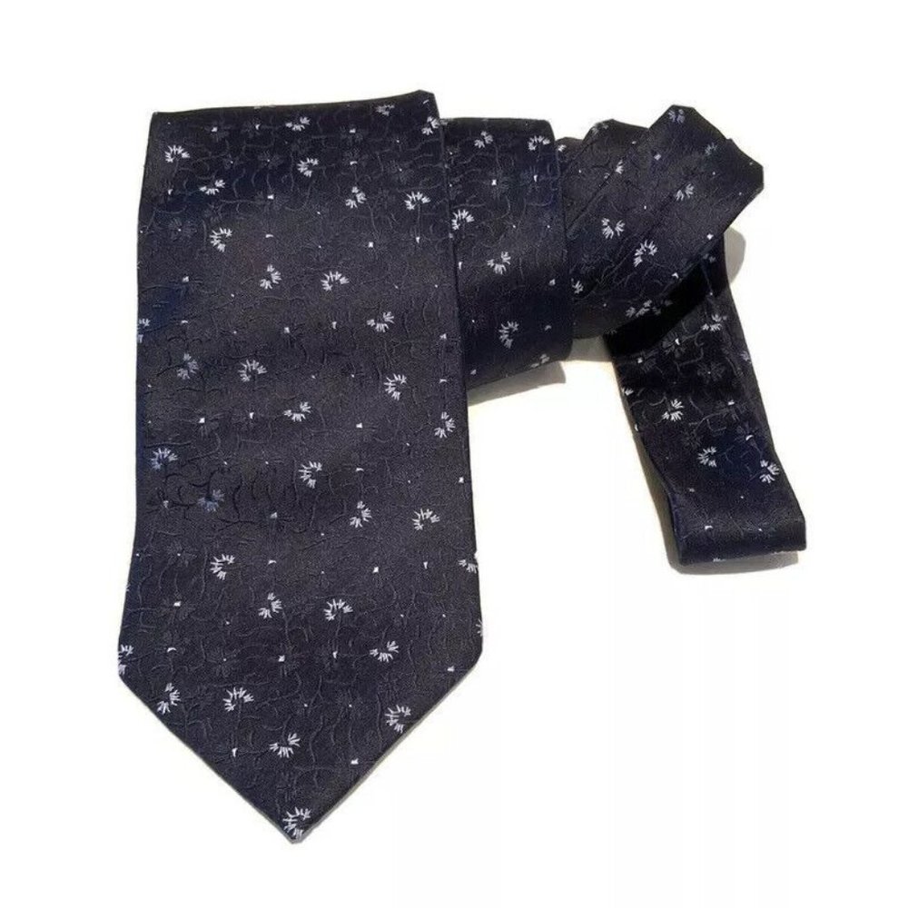 EXTRAVAGANT Blue Floral Silk Tie ITALY 60”/ 3.7" GC